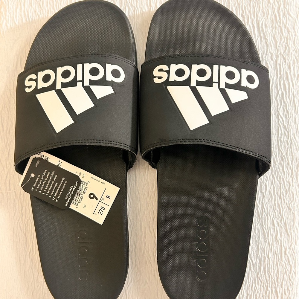 Adidas Black and White Logo Slides